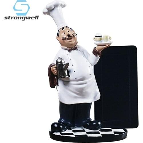 Strongwell European Afternoon Tea Chef Message Board Resin Craft Small Ornament Dining Shop Hotel Home Decoration Birthday Gift
