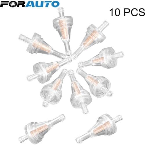 FORAUTO 10pcs/set Universal Motorcycle Inline Gas Fuel Filter For Dirt Bike ATV UTV Gasoline Filter 1/4" 6.3mm Fuel Line
