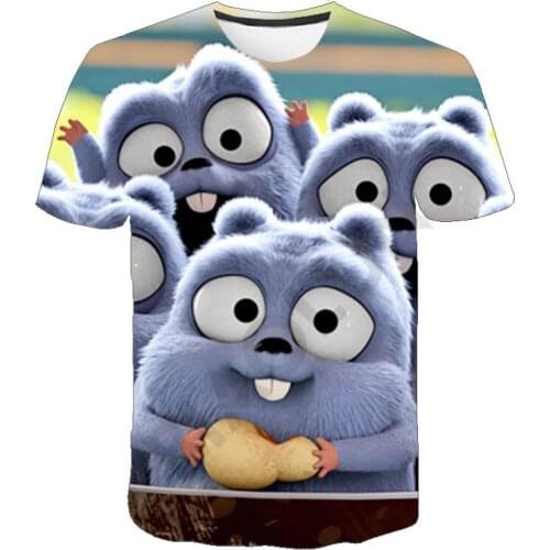 Toddle Girls Boys Shirt Funny Grizzy Bear Lemmings T-shirt 3D Animal Print Tshirt Cute Kids Clothes Child Tops Summer Cool Tee