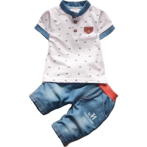 Summer Children Casual Clothes Baby Boys Print Turtleneck T Shirt Shorts 2Pcs/sets Infant Kids Fashion Toddler Cotton Tracksuits