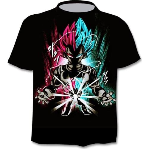 Boys Clothing Anime Harajuku Tops Summer 3d Fashion Mens T-shirt O-neck Shirt Large Size Streetwear
