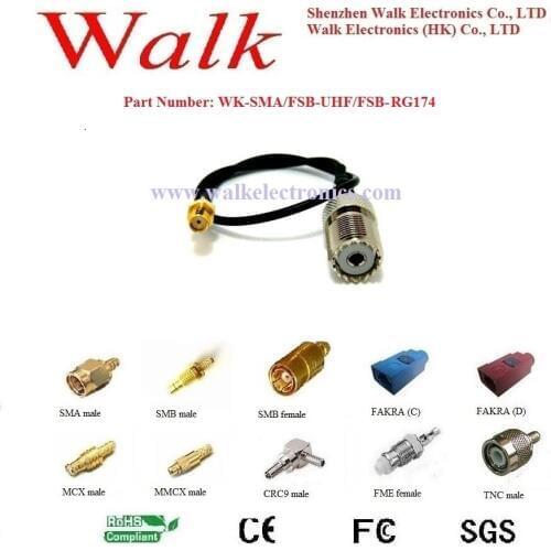 SMA female UHF female RG174 cable, sma PL259 cable, PL259 connector cable, UHF antenna cable