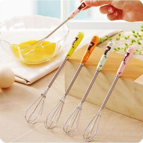 Kitchen Gadgets Stainless Steel Manual Mixer 4 Pieces/Lot Household Ceramic Cake Baking Tools Eggbeater