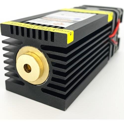 7W blue laser module 15000mw laser head with PWM/TTL for cutting 3mm light wood engraved on stainless steel DIY free shipping