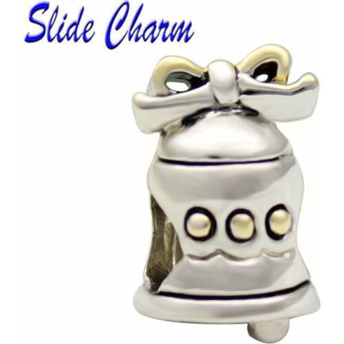 Fashion jewelry DIY charm European style Christmas beads, Christmas Jingling Bell Charm Fit Pandora Bracelet Necklace