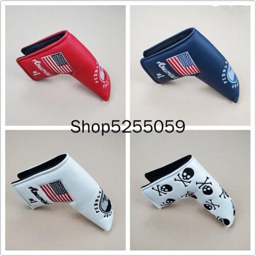 Fashion Design Golf Club Putter Headcover Skull Americans Flag Golf Club Putter Cover Sports Golf Club Accessories Equipment