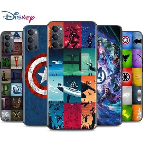 Avengers Marvel Soft Black Silicone Cover For OPPO Reno 5 Pro+ 3 4 Lite F SE Z Pro 4G 5G Phone Case Shell