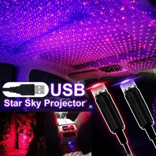 New Car Star Light Projector Light Romantic Car Roof Lights Red Blue Purple Car Atmosphere Light Car Decoration USB Plug