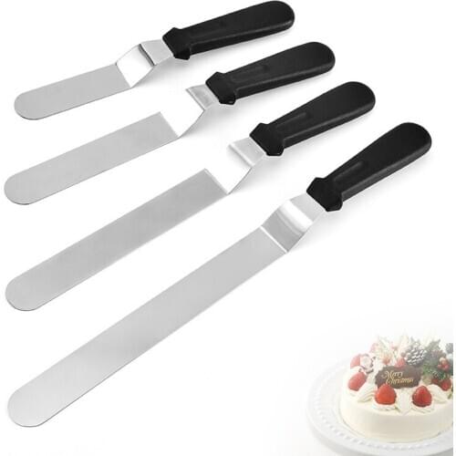 6/8/10/12 Inch DIY Stainless steel cream spatula with pp Handle baking decorating tool cake demoulding scraper