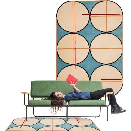 Creative handmade Circle carpet living room coffee table shaped rug carpet color carpet fashion personality shaped carpet