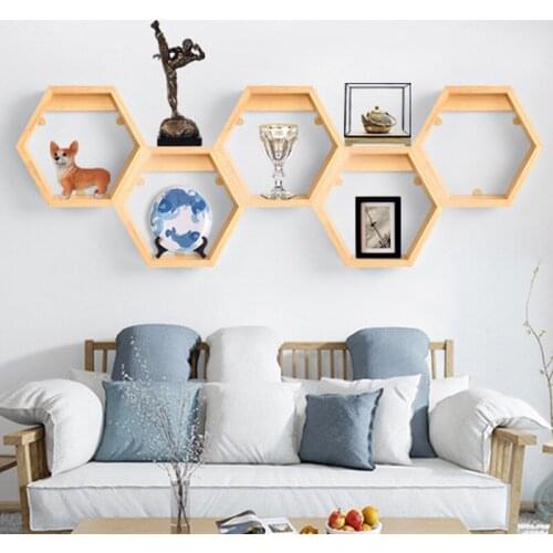 Modern simple creative log LED TV wall lamp living room bedroom wall lamp left and right storage rack lamp