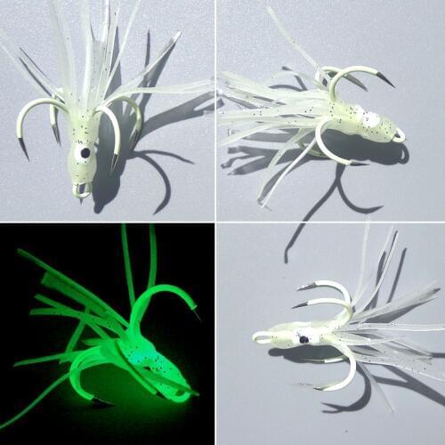 5pcs 16# 18# glow fishing hooks assist hooks jigging hooks glow in dark