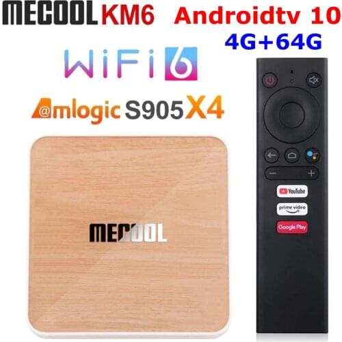 Mecool KM6 Deluxe Android 10 TV BOX Amlogic S905X4 Google Certified 4GB 64GB 5G Dual WiFi 6 1000M AndroidTV 10.0 Media Player