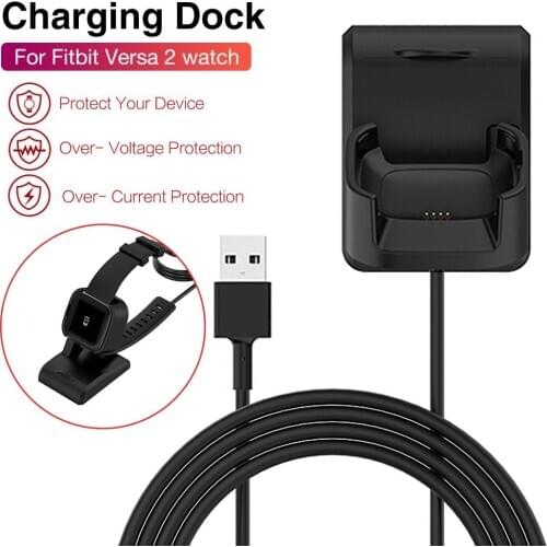 USB Charging Cable Replacement Durable Charging Dock Nonslip Charger Stand For Fitbit Versa 2 Smart Watch Drop Shipping
