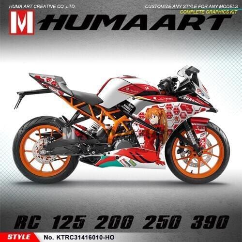 HUMAART Sport Bike Stickers Motorcycle Full Wraps Custom Vinyl Decals Kit Fit RC 125 200 RC125 RC200 2014 2015 2016