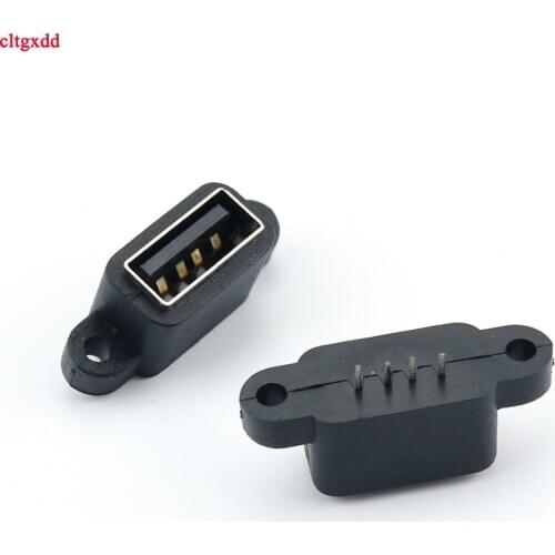 4Pin Waterproof USB 2.0 Charging Data Tail Plug-in Built-in Interface Port Connector Plug Jack Socket PCB Dock