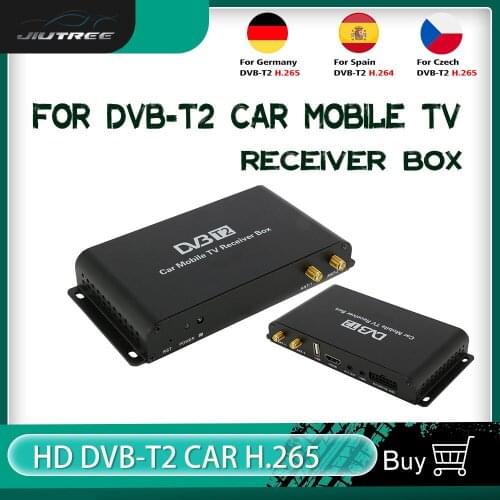 For Germany Czech Spain DVB-T2 H.265 High Speed 4 Antenna Car Digital TV Tuner Mobile Terrestrial TV Receiver Car Set-Top Box