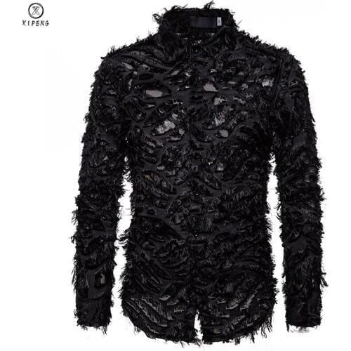 XIPENG Men's Tuxedo Shirts