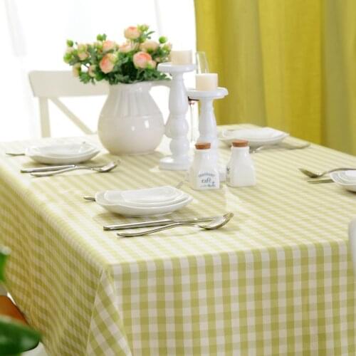 Pastoral Style Green Plaid Tablecloths Table Cloth Cover Round Rectangular Tablecloth Home Decoration