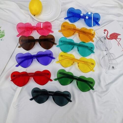 Love sunglasses funny ins selfie Korean version of the concave shape candy color peach heart photo sunglasses female