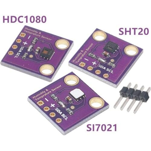 10PCS HDC1080 Si7021 SHT20 Industrial High Precision Humidity Sensor with I2C Interface GY-213V-SI7021