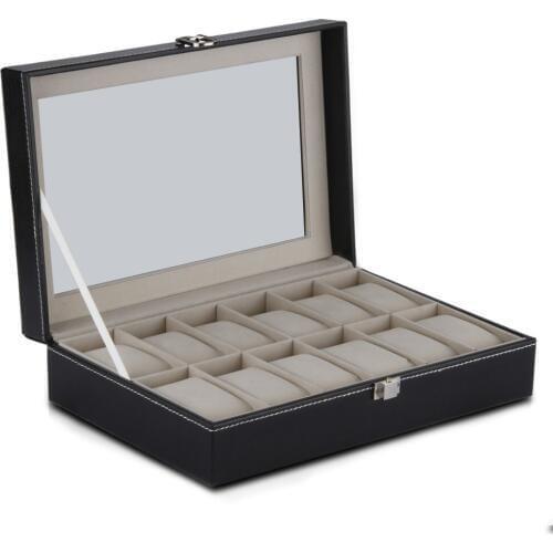 12 Grid Watch Display Case Wrist Watch Storage Box Jewelry Storage Organizer