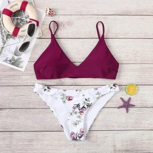 2021 Sexy Women Floral Bikini Swimsuit Low Waist Swimwear Female Thong Brazilian Biquini Set Brazilian Bathing Suit Zwempak #G3