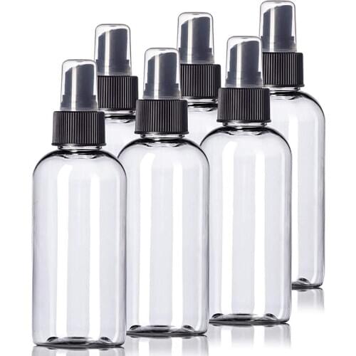 6Pcs Transparent Empty Spray Bottles 4 Oz Plastic Mini Refillable Container Empty Cosmetic Containers