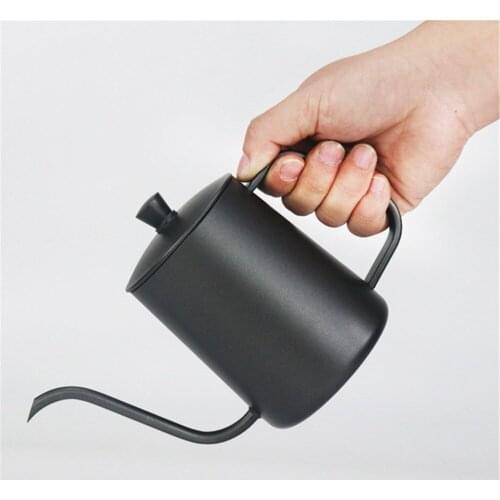 600ml Coffee Tea Pot 304 Stainless Steel Long Narrow Spout Kettle Hand Drip Kettle Coffee pot 90 Degree Vertical Flow Control