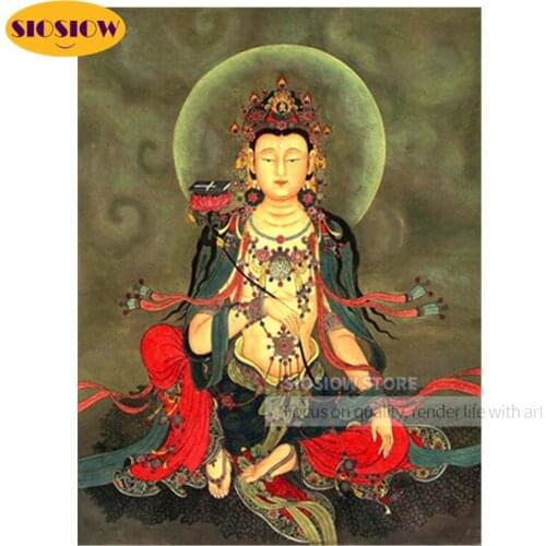 5D DIY Religious Diamond Buddha Painting Bodhisattva Full Drill Square Round 3D Daimond Mosaic Cross Stitch Embroidery Wall Deco