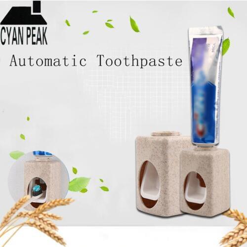 Wall Mount Automatic Toothpaste Dispenser Toothpaste Squeezer Bathroom Accessories Dust-proof Toothbrush Holder Household