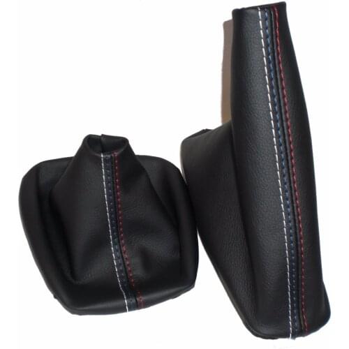 Free Shipping Car Shift Gear Stick Manual Handbrake Gaiter Shift Boot Black Leather Boot For BMW 3 Series E36 E46 M3 Car Styling