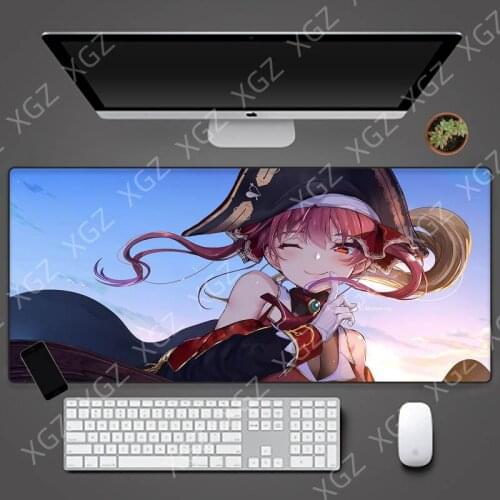 XGZ Japan Anime Cute Girl Big Gaming Mouse Pad Lock Edge Desk Keyboard Mouse Mat Rug Large Game Mousepad Gamer for CSGO Dota 2