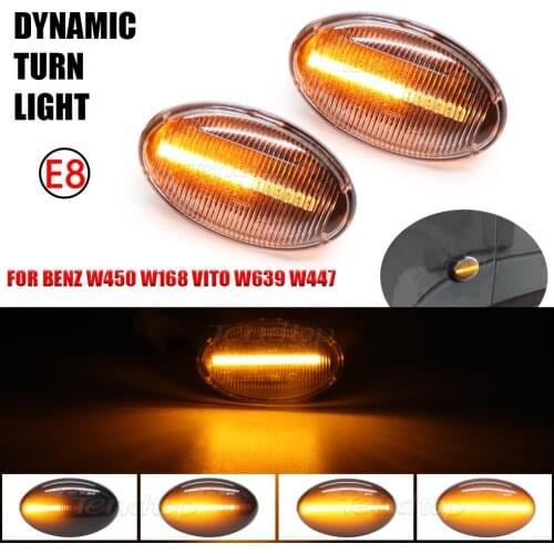 For Benz Smart W450 W452 A-Class W168 Vito W639 W447 Citan W415 LED Dynamic Side Marker Light Repeater Indicator Lamp Amber