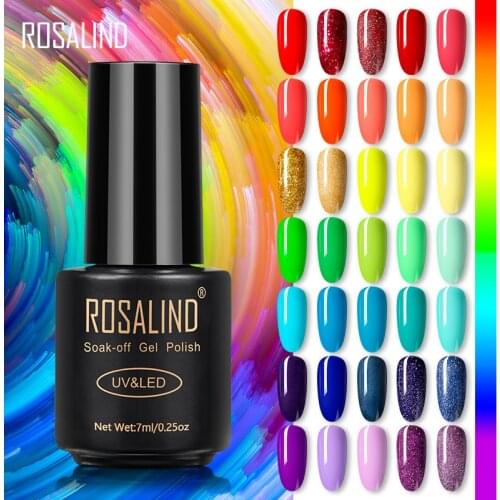 ROSALIND Gel Nail Polish Rainbow Series Semi Permanent Nail Gel All For Manicure UV LED Soak Off Colorful Gel Varnish Nail Art