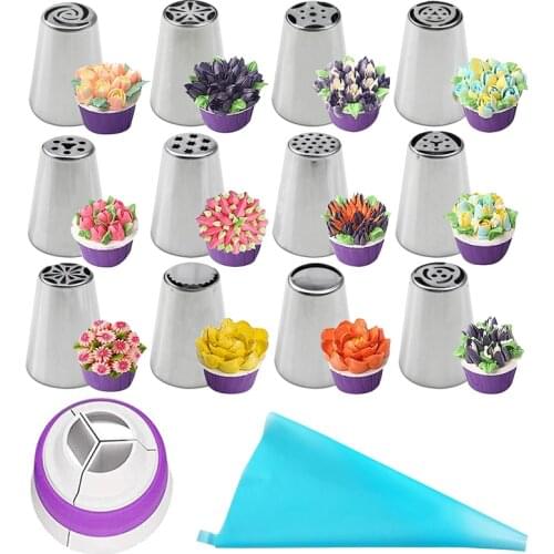 Cake decorating tools Confectionery equipment pastry baking accessories bag nozzles Cream piping desserts tools for russian tips