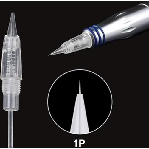 Makeup Cartridge Needles 1P 3P 10Pcs Disposable Screw Permanent Makeup Tattoo Needles Eyebrow Lips Microblading Tattoo Machine