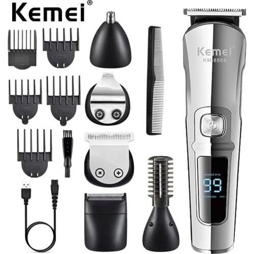 Kemei Professional Hair Trimmer Waterproof 6 in 1 Hair Clipper Electric Hair Cutting Machine Beard trimer Body Men Haircut