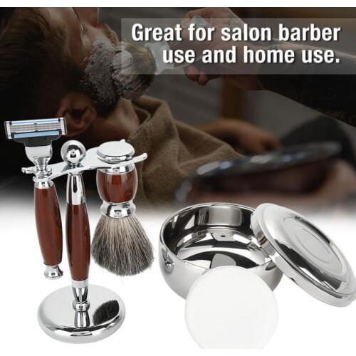Men Beard Shaving Set Safety Brush Bowl Soap Stand