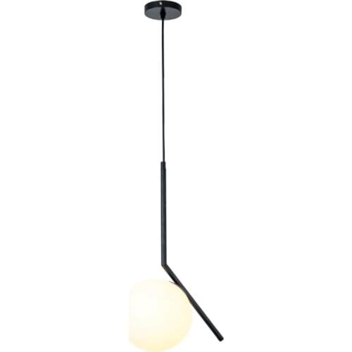 Nordic Black Glass Ball Pendant Lights Modern Bedroom Bedside Round Lamp Restaurant Warm Living Room Hanging Lights E27 Lighting