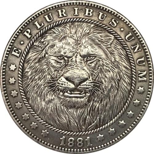 Lion commemorative coin American Morgan Hobo retro coin Lion coin gift souvenir