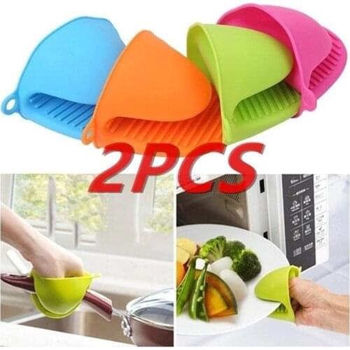 2 Pcs Thicken Silicone Anti-Hot Gloves Microwave Oven Glove Insulation Non Stick Anti-slip Grips Bowl Pot Clips Cooking Gadget