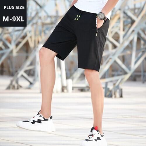 Sports Shorts Mens Black Summer Trousers Gray Men Casual Oversized 6XL 7XL 8XL 9XL Man Half Length Male Sweat Short Sweatpants
