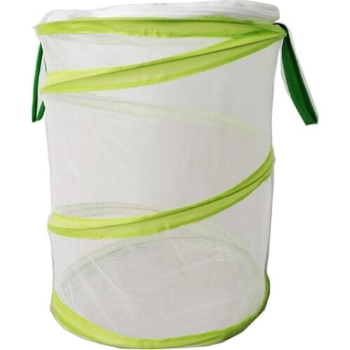 Folding Insect Mesh Cage Butterfly Dragonfly Mantis Breathable Habitat Cage Cylindrical Breeding Feeding Container Catching Cage