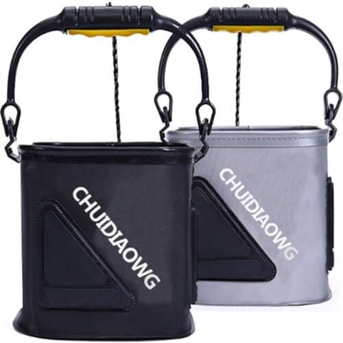 New 8L Foldable Fishing Bucket Foldable Thick EVA Live Fish Tank Water Tank Bucket Camping Outdoor Fishing Equipment