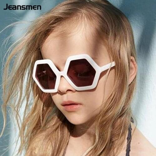 Fashion Girls Boys Polygon Kids Sunglasses Children Plastic Mirror Sun Shades Eyeglasses Hexagon Sun Glasses UV400 Protection