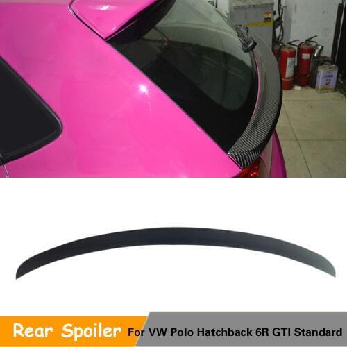 Carbon Fiber Rear Middle Trunk Lip Spoiler Wing for VW Polo Hatchback 6R GTI Standard 2011 2012 2013