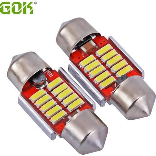 2pcs Wholesale Festoon led 31mm LED 4014 Canbus Error Light Bulbs C5W Super Bright 10smd 31MM Car led Lamp