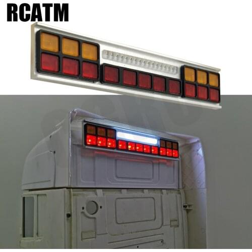 CNC Aluminum Alloy LED Rear Top Light Turn Brake Light For 1/14 Tamyia Rc Truck Scania 620 56323 730 DIY Part