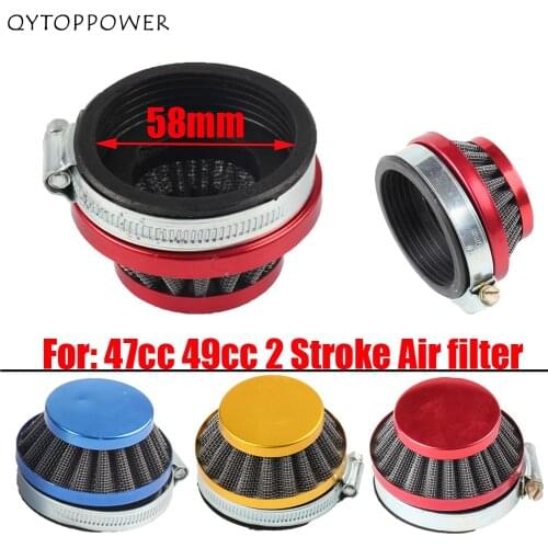 Three Color Air Clearner Filter 58mm For 47cc 49cc 2 Stroke Engine Carburetor Carb Mini Moto Kids Quad ATV Dirt Pocket Bike